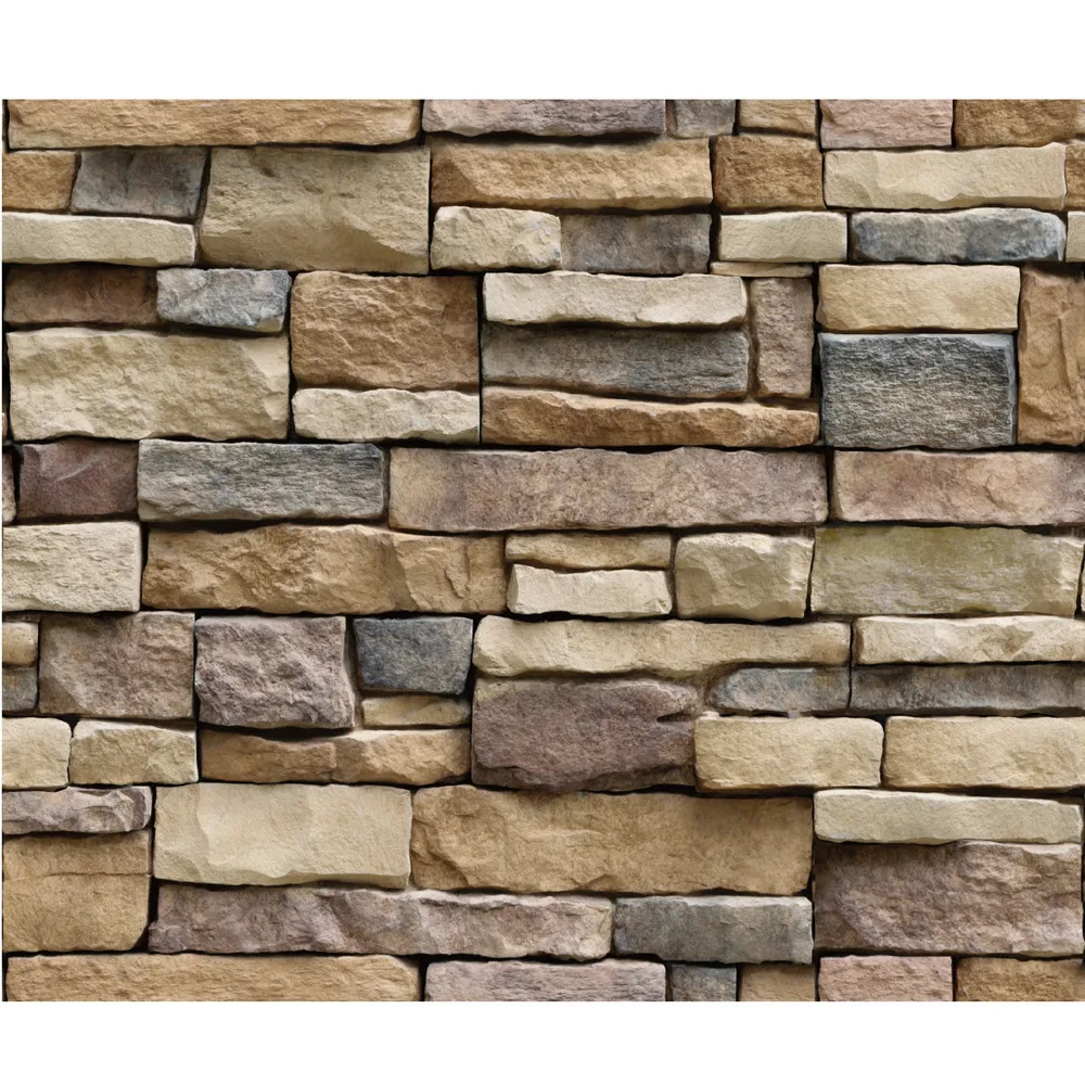 Wall Sticker Home Decoration Accessories Paper Brick Stone Rustic Effect Self-adhesive Decor Hot Sale | Дом и сад