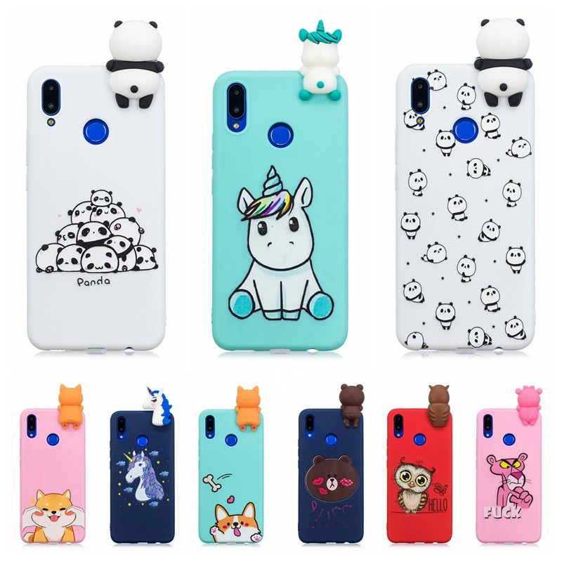 

Huawei P Smart 2019 Case Honor 10 Lite Cute 3D Panda Unicorn Soft Silicone Case on for Funda Huawei P Smart 2019 Case Cover Etui