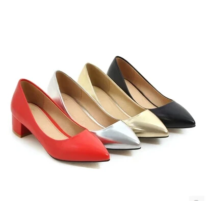 

2017 pointed thick with a single woman in the women's shoes with spring and autumn women's wild high heels European and American