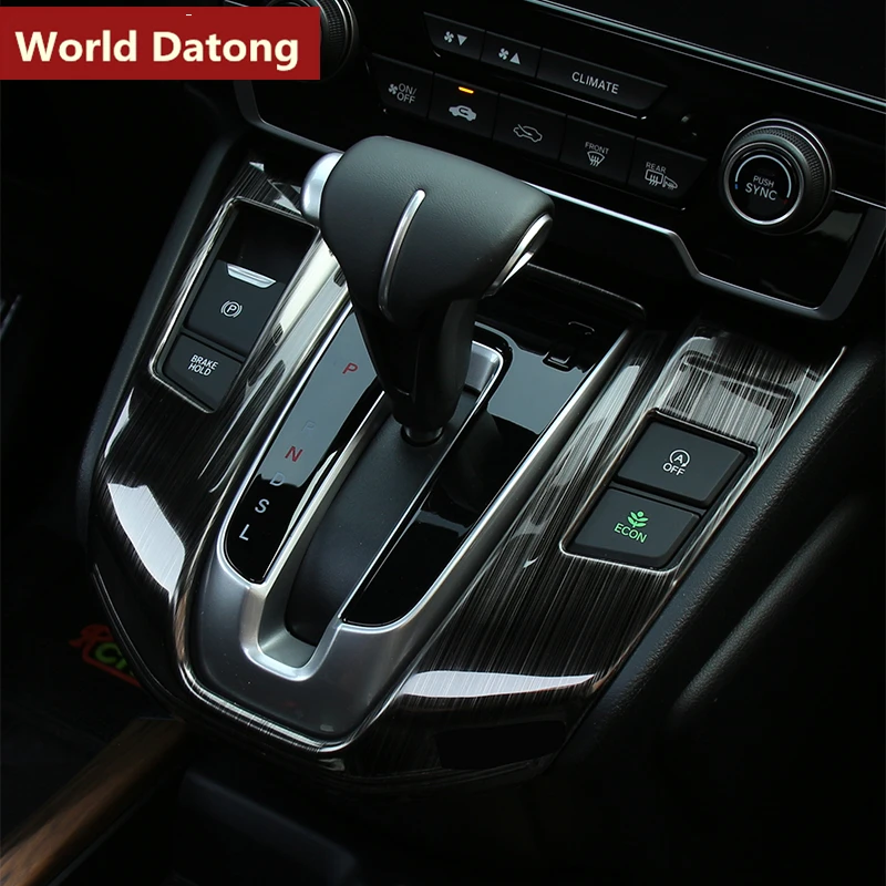 World Datong панель переключения передач декоративные блестки из нержавеющей стали отделка 1 шт. для Honda CRV CR-V HYBRID RHD LHD