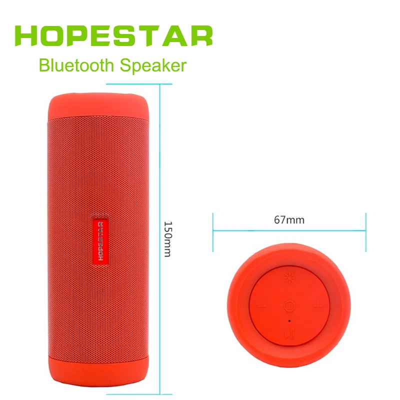 HOPESTAR Bluetooth на открытом воздухе динамик беспроводной портативный сабвуфер велосипед Водонепроницаемый поддержка TF FM Xiaomi с внешним аккумулятором фонарик