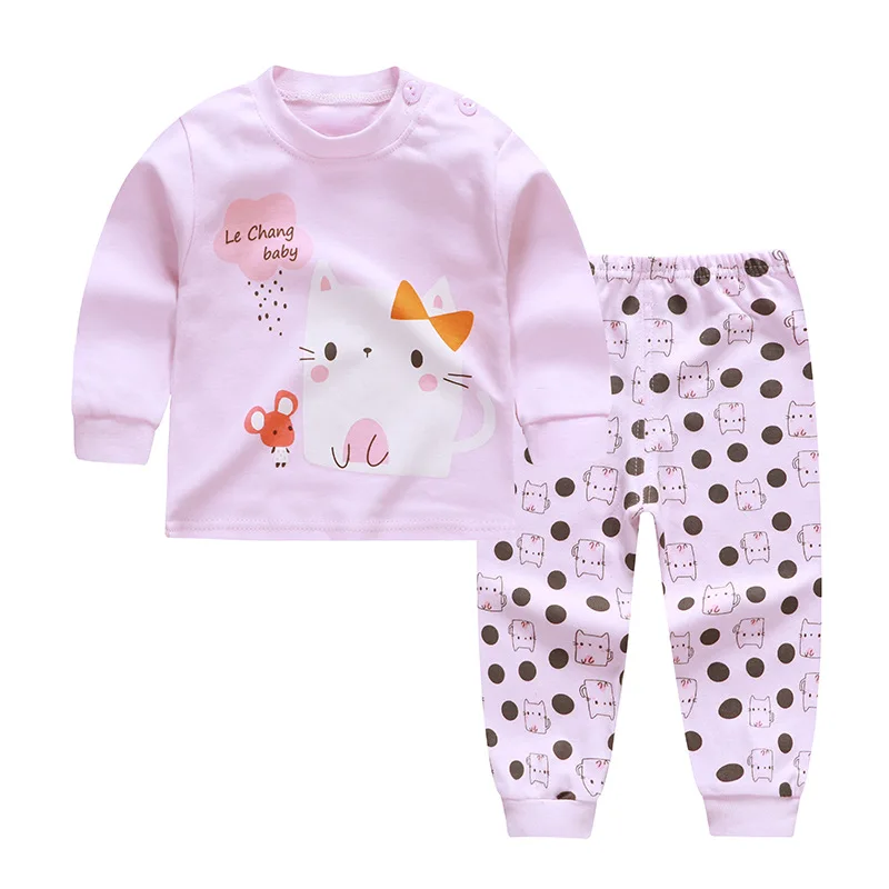 Комплект одежды для маленьких девочек; пижамы для маленьких девочек; Модная одежда для малышей - Цвет: 4