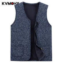 Мужской кардиган жилет мужской бархатный Рождественский мужской вязаный v-образный вырез без рукавов шерстяной полосатый свитер Толстая Толстовка