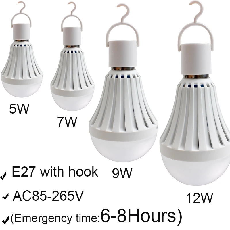 

BEYLSION 85-265V Smart LED 15W 12W 9W 7W 5W Emergency Light Bulb Rechargeable Intelligent Lamp Battery Bombilla Led for Home1