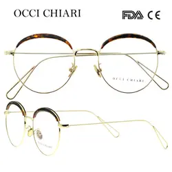 OCCI Киари Высокое качество модные очки для Для женщин очки TR90 и Титан Оправы для очков ретро круглая оправа W-CONTOLI