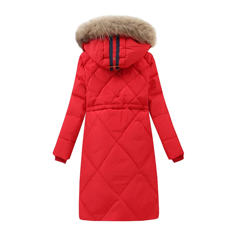 2017 New Army Green Genuine Brand Winter Girls X-Long Jackets Raccoon Fur Collar Hood Teenagers Girl's Down Parka Windproof Coat (18)