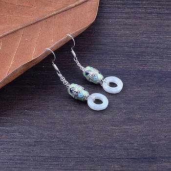 

925 Sterling Silver Hook long classic Circle Earrings temperament female folk style simple hypoallergenic Earrings