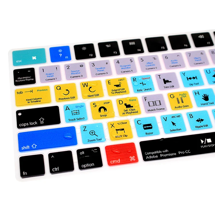  HRH Adobe Premiere Pro CC Shortcuts Silicone Keyboard Skin Keypad Protector For Apple Magic MLA22B/