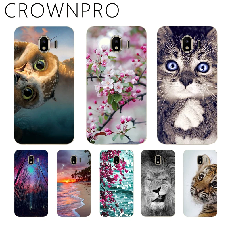 

CROWNPRO FOR Fundas Samsung Galaxy J4 2018 Case Cover Patterned Case J400 J400F EU Version Phone Back sFOR Samsung J4 2018 Case