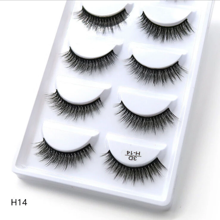 

5 pairs false eyelashes 3D mink lashes natural makeup eyelash extension long cross volume soft fake eye lashes winged faux cils