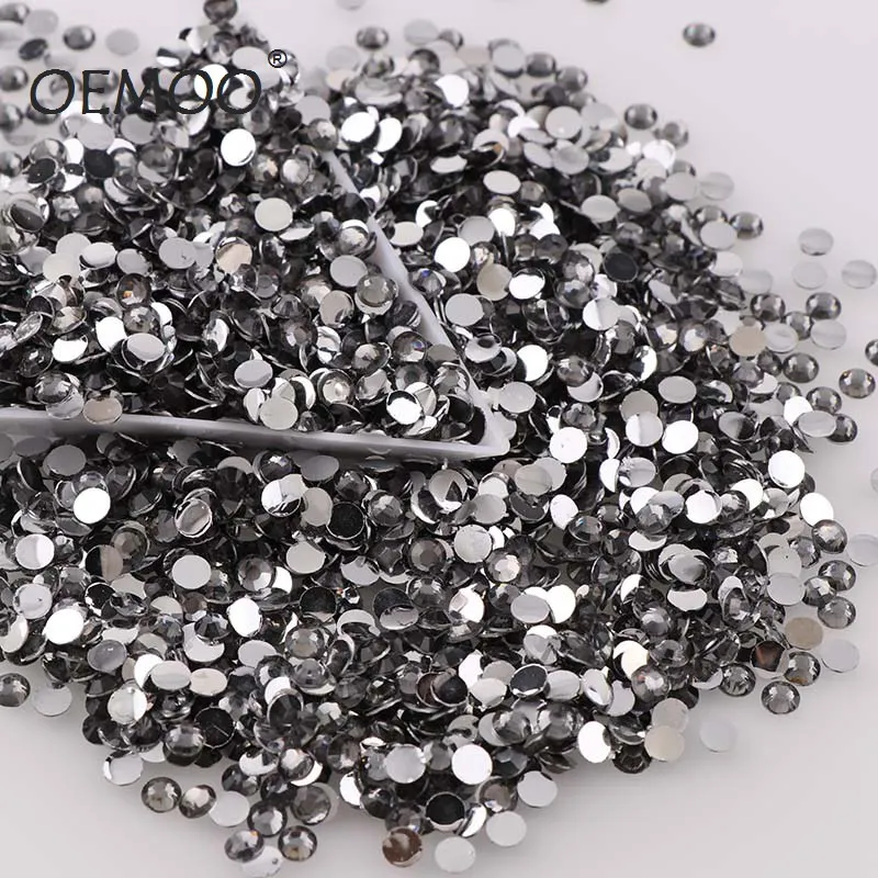 

10000pcs Gray Resin Stone FlatBack Rhinestones Trim Strass Glitter DIY Nail Art Craft Dress Phone Decoration 2/3/4/5mm