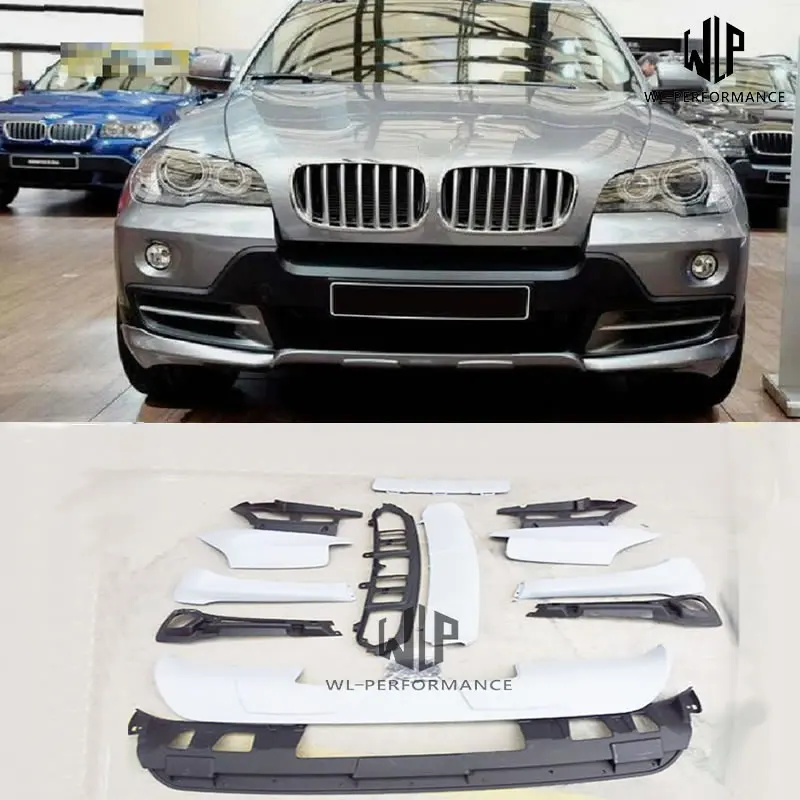 

E70 PP Unpainted Car Body Kits Front Splitter Rear Diffuser For BMW E70 X5 Car Styling 2007-2011