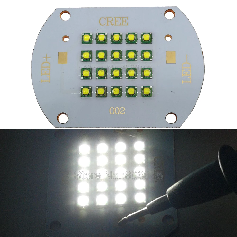 

60W Cree XP-E XPE Cooll White 6500K Multichip 20LEDs LED Emitter Light Lamp DC 30-36V 1600mA For Street Lamp Lighting