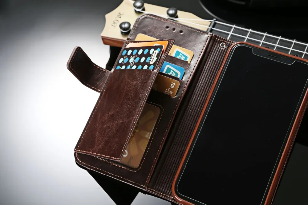 Luxury Leather case for iPhone 5 5S SE 6 7 8 Plus X Case Wallet Flip Case For iPhone Xs XR Xs Max Card Slots Phone Cover Coque
