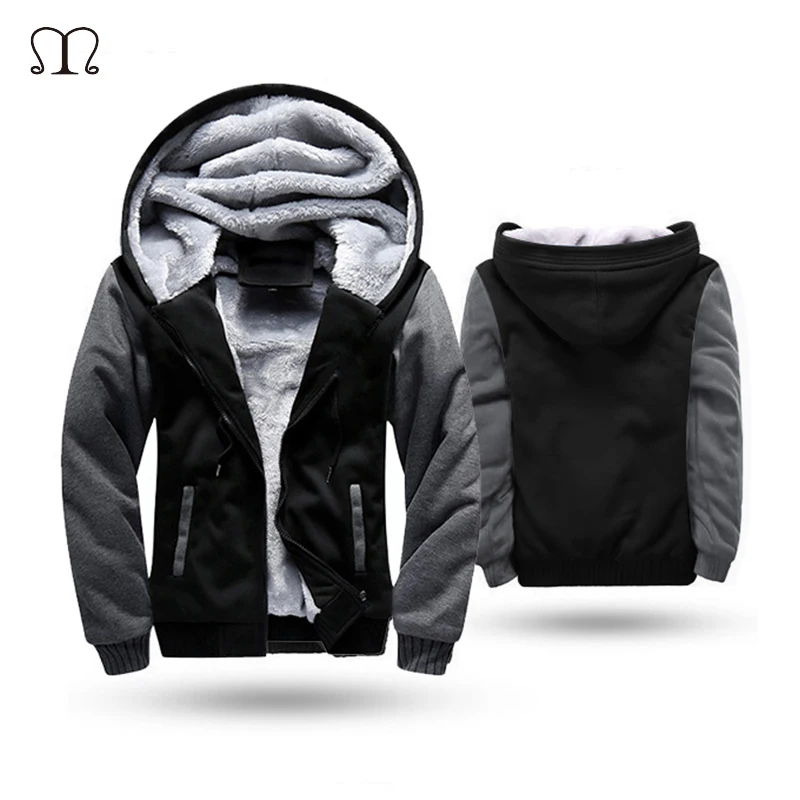 European Fashion Bomber Mens Vintage Thickening Fleece Jacket Autumn