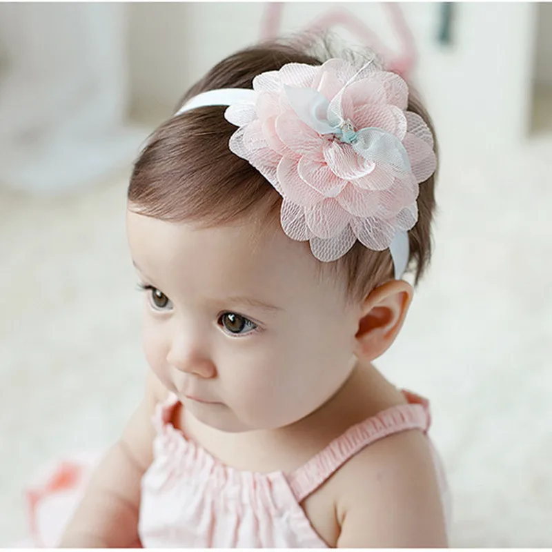 Nupcial precioso bebé recién nacido diadema Rosa malla de ...