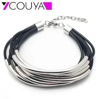 2014-New-fashion-leather-bangle-bracelets-with-stainless-steel-components-for-women-jewelry-Free-shipping.jpg_200x200