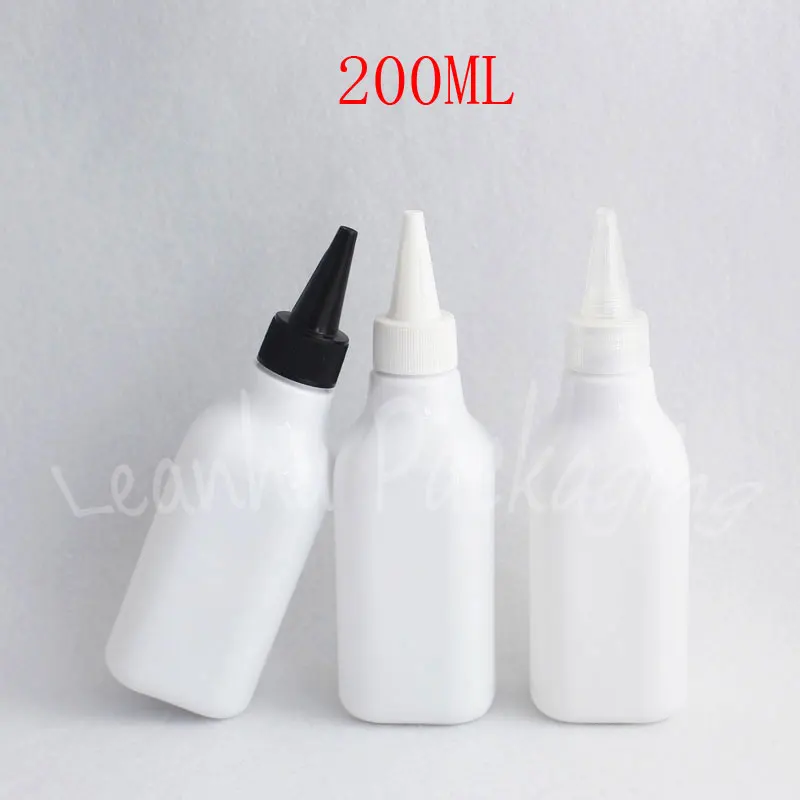 Download 200ML White Plastic Bottle With Pointed Mouth Cap , 200CC Shower Gel / Cosmetic Water Skin Care ...