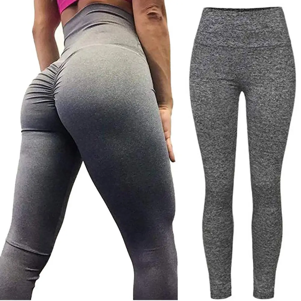 JGS1996 брюки для йоги с прикладом женские спортивные Леггинсы для фитнеса плотные брюки узкие леггинсы - Цвет: Серый