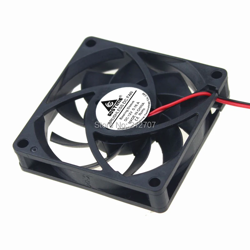 

2pcs/lot Gdstime DC 12V 2Pin 7cm 70mm 70x70x15mm CPU Cooling Fan