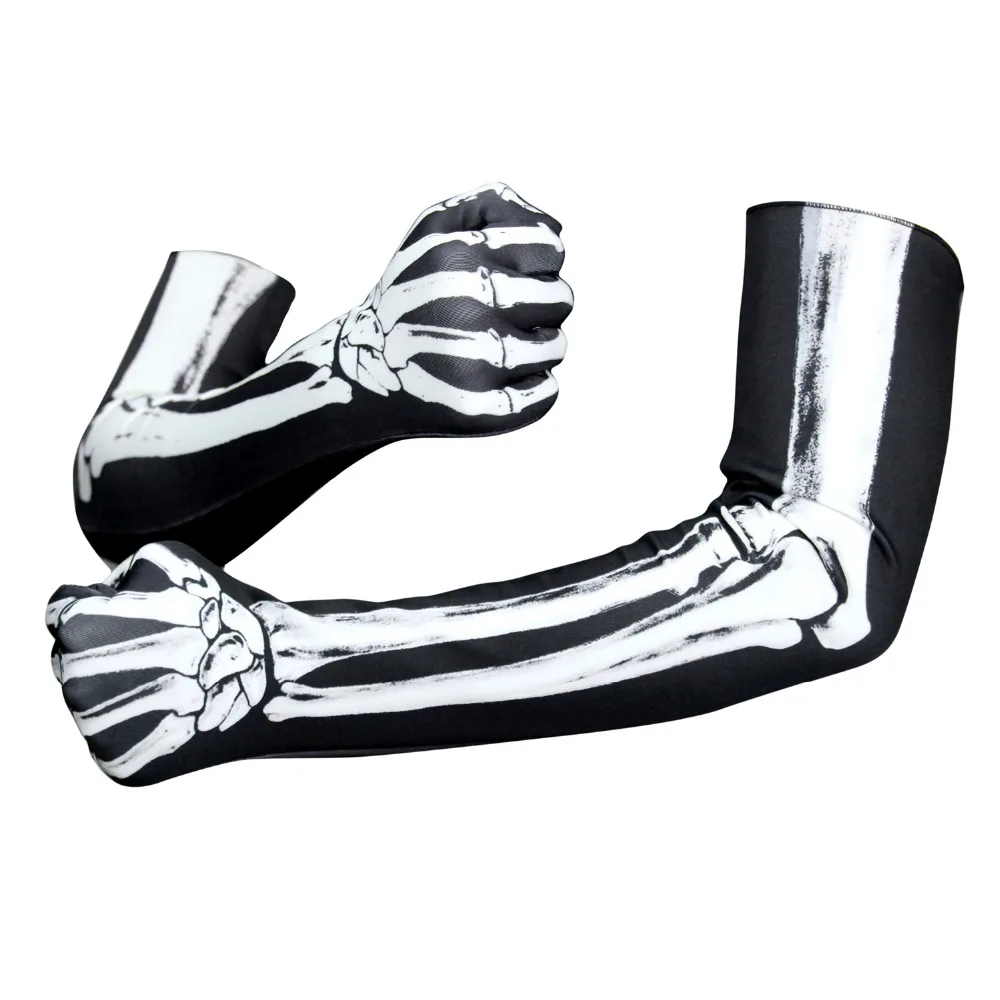 SzBlaZe бренд Хэллоуин маскарадные перчатки со скелетом Ghost Bone Reaper принт косплей полный палец перчатки Череп оперные перчатки