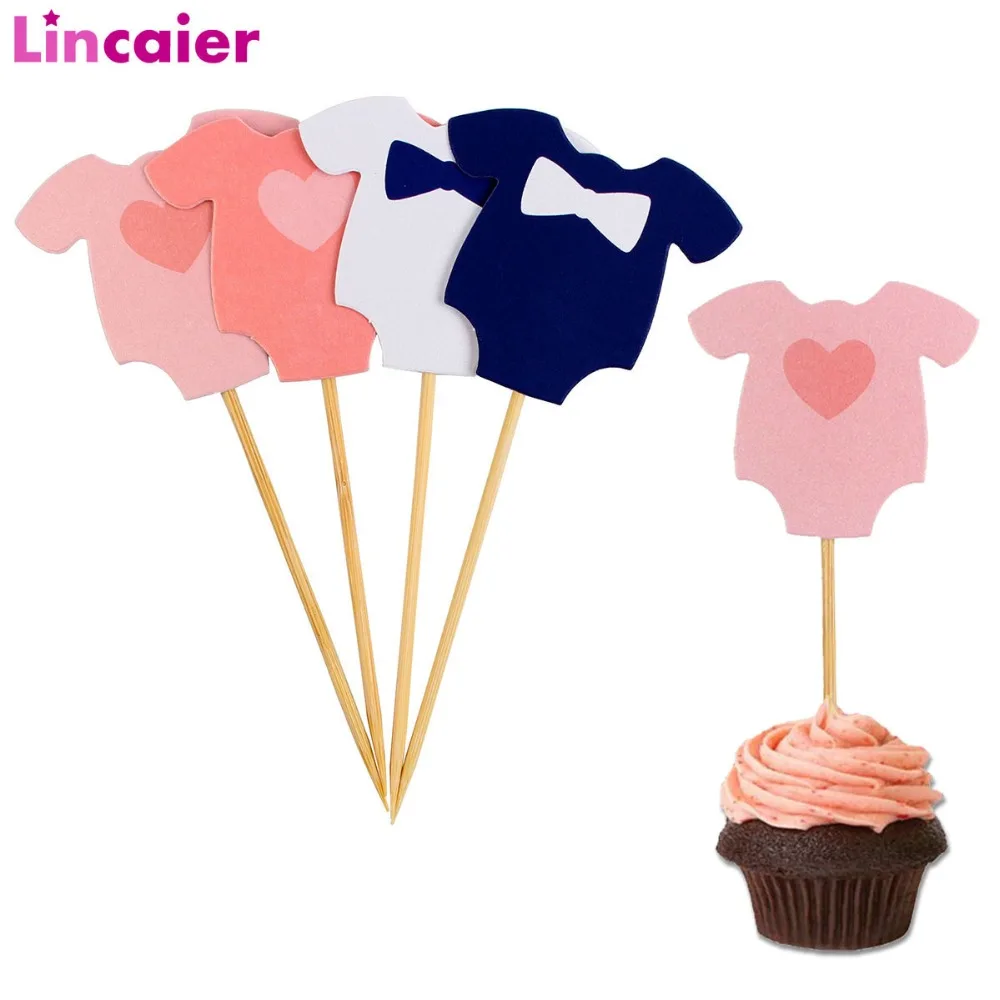 Lincaier 10 шт Babyshower его одежда для мальчиков и девочек кекс Toppers украшения на день рождения спрос среди детей Детские принадлежности для душа