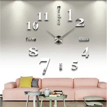 

Large Wall Clocks Wall Sticker Quartz Clock Home Decor Living Room Office Decoration DIY 4 Colors Available