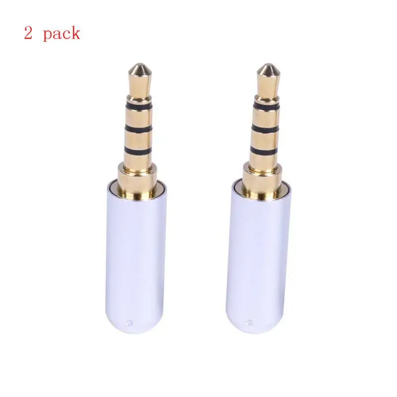 2pcs High Quality 3 5mm Audio Jack Plug 4 Pole Gold plated Earphone Adapter For DIY Stereo Headset Repair Headphone