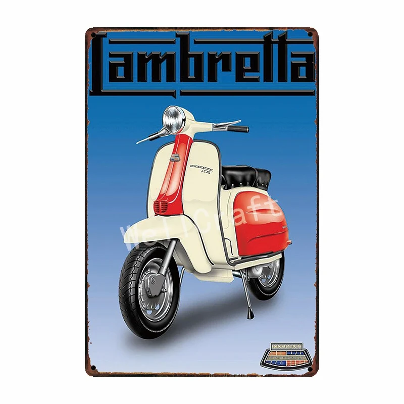 [WellCraft] Lambretta двигательные металлические знаки для дома, отеля, настенные таблички, железная живопись, клубный магазин, классический винтажный декор, 20*30 см FG-204 - Цвет: WA 1795