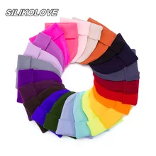 Шапка женская Однотонные теплые зимние шапки для мужчин и женщин, Хлопковые вязаные женские шапки, женские шапочки горрос Mujer Invierno Bonnet