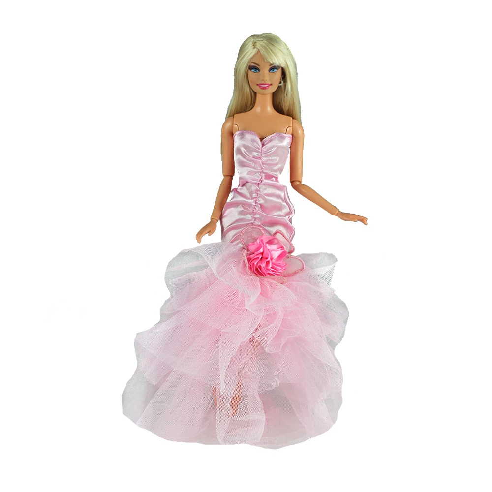 

Newest 3 Items Random Pick Doll Clothes Long Tail Evening Party Wedding Party Lace Dress Accessories For Barbie Outfit Costume