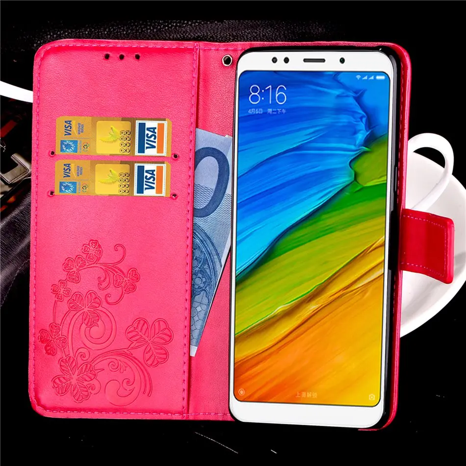 Đối với Xiaomi Redmi 5 Cộng Với Trường Hợp Lật Wallet PU Leather Case Cho Xiaomi Redmi 5 Bìa Chất Lượng Cao Book Đứng Khe Cắm Thẻ Điện Thoại Trường Hợp phone cases for xiaomi