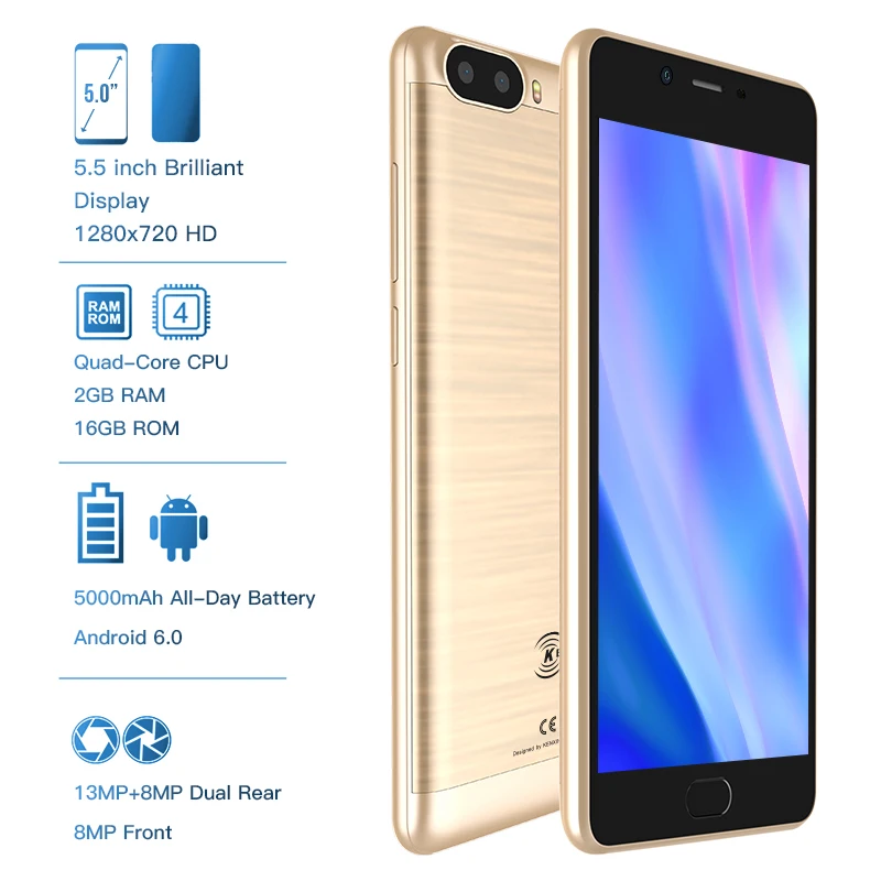 Оригинальный KENXINDA S9 5 дюйма 4G Phablet Android 7 0 4 ядра MTK6737 2 Гб Оперативная память 16