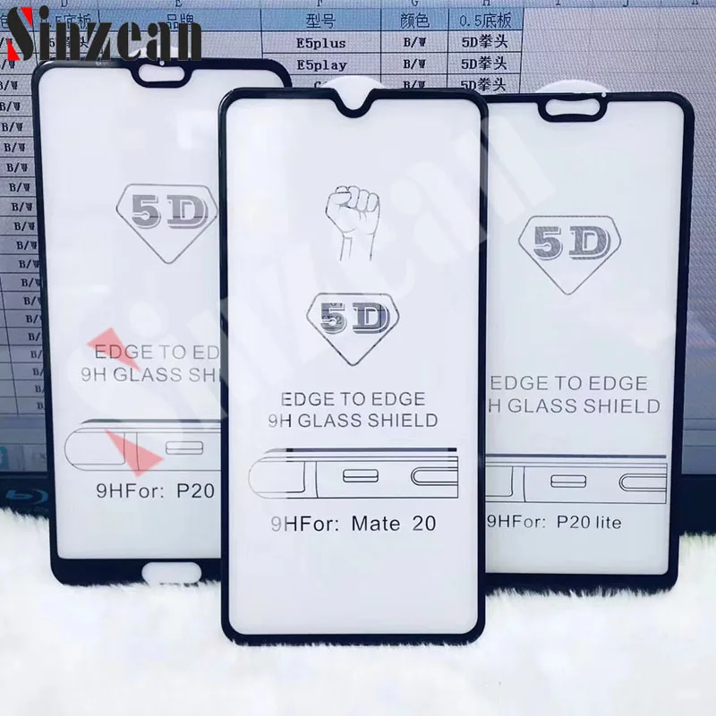 100 шт для huawei P20 lite /P Smart Z/P Smart /Honor 20 TOP 5D полное покрытие закаленное стекло 3D протектор экрана