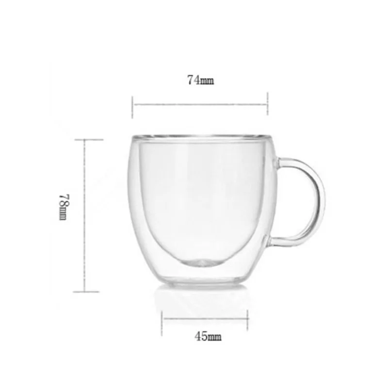 1 шт. кофейные чашки, чайные кружки ручной работы, креативные офисные кружки, теплоизоляционные прозрачные стаканы с двойными стенками, стеклянные чашки