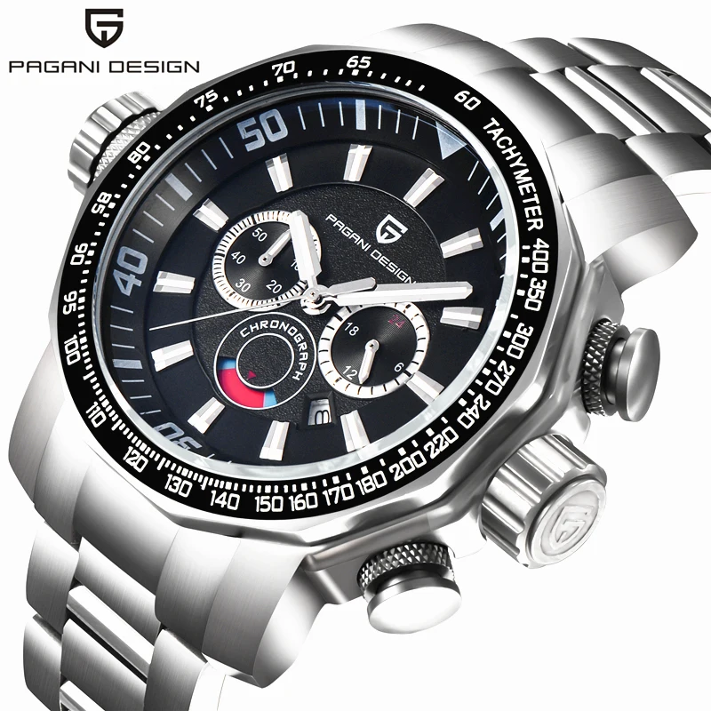 Pagani Design Military Watches Men Luxury Brand Full Stainless Steel Big Dial Sport Watches Relogio Masculino Clock Men