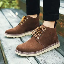 Automne et d’hiver Nubuck bottes de Travail En Cuir des hommes De Haute aide de bottes hommes occasionnels bottes classique respirant non-slip hommes de chaussures