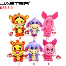 JASTER мультфильм животных тигра Флешка 4 ГБ 8 ГБ 16 ГБ 32 ГБ 64 Гб USB 3,0 карта памяти, Флеш накопитель милый поросенок USB флэш-накопитель