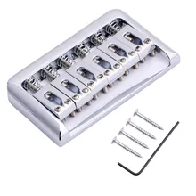 Хромированная для электрогитары Hardtail Верхний мост нагрузки 6 струн фиксированный Жесткий Хвост Части гитары тяговые струны