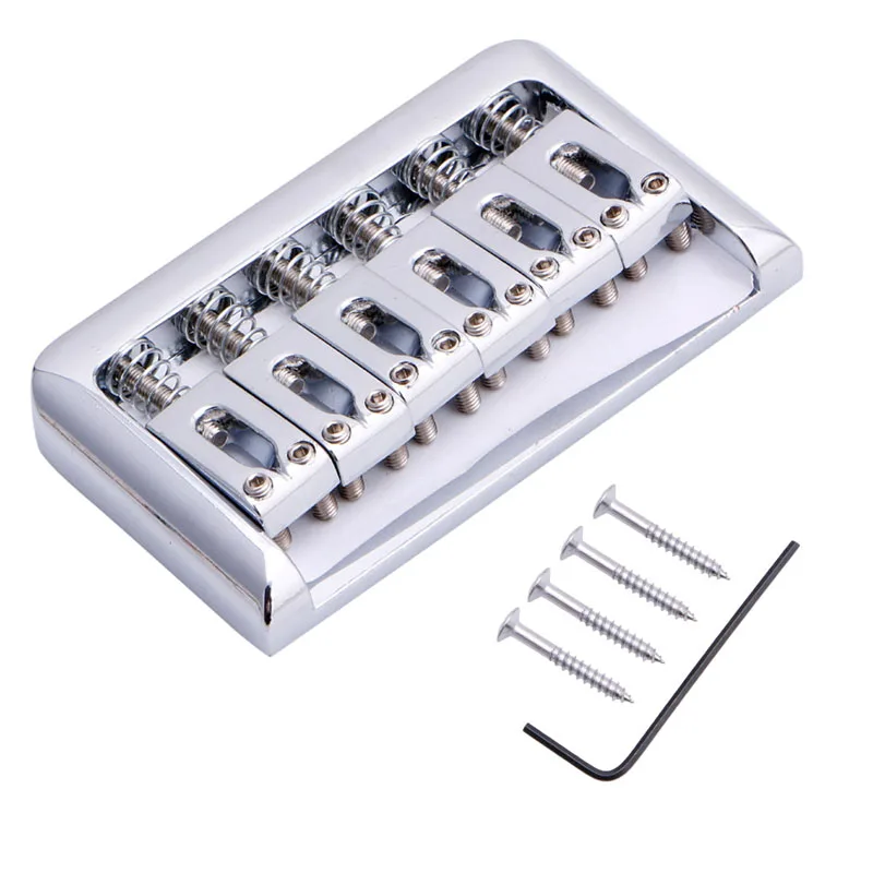 Chrome Electric Guitar Hardtail Top Load Bridge 6 String Fixed Hard Tail Parts Guitar Pull