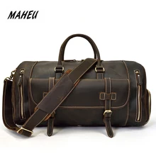 MAHEU, легкие кожаные сумки для путешествий, сумки для ноутбука на молнии, сумки для путешествий, сумки для ноутбука, сумки для путешествий, длина 50 см, коричневая мужская обувь, сумка с карманами