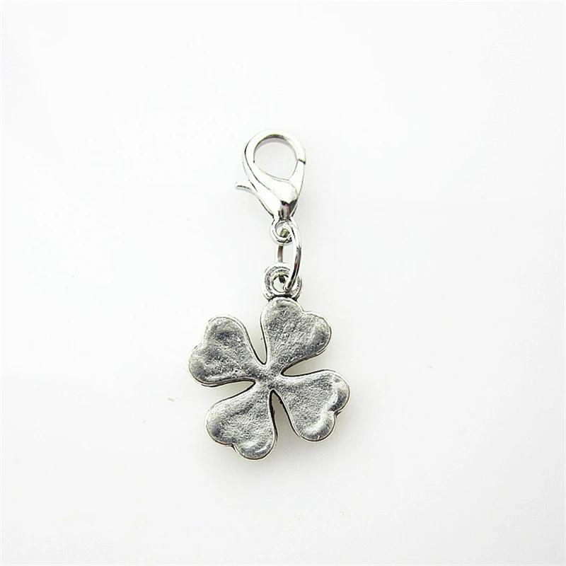 

New 50pcs Four Leaf Clover Dangle Charms Lobster Clasp Charms Diy Jewelry Accessory for Bracelets Pendants Hanging Charms