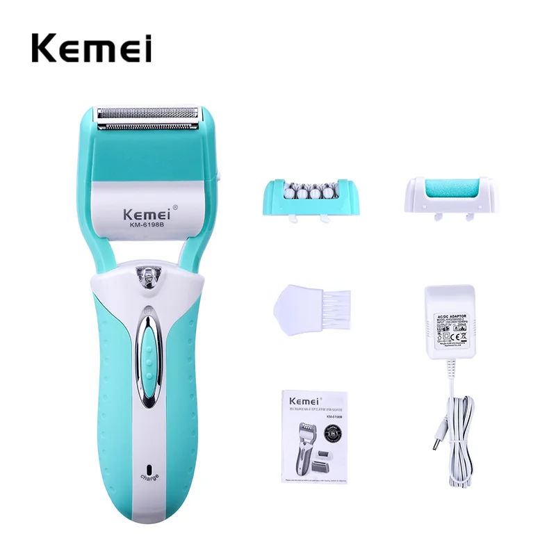 KEMEI 3 в 1 леди эпилятор депиляции Для женщин электрический Kemei бритвы для бикини