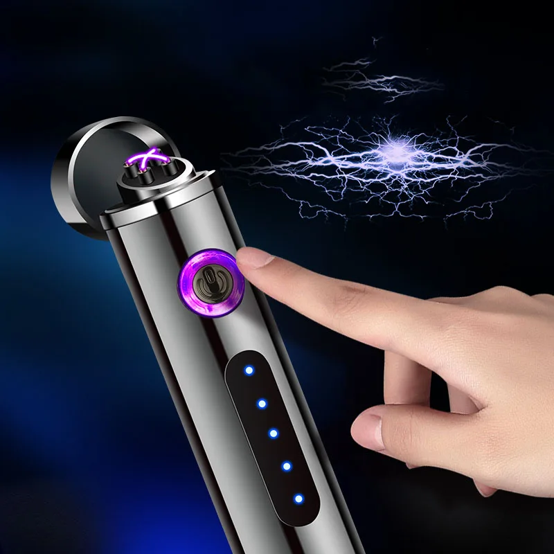 Плазменная USB зажигалка с двойной дугой для курения электронная перезаряжаемая