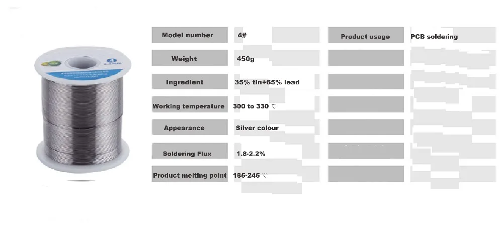 4 #450 Олово проволока 0,8 мм, 1,0 мм, 1,2 мм, 1,5 мм, 2,0 мм канифоли порошковой 35% олова + 65% привести