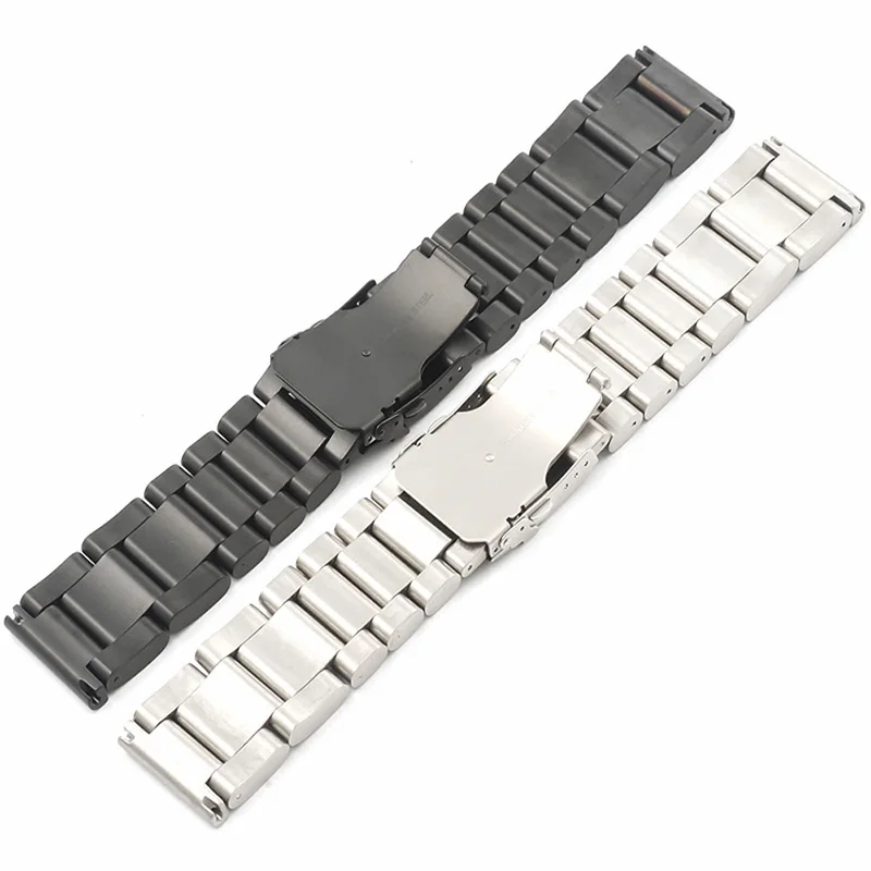 Fashion Solid Stainless Steel Band Luxury Mens Wrist Watch Strap Adjustable Replacement Tool High Quality 222426mm Watch Bands (9)