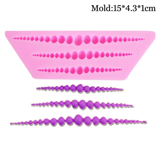 15 видов жемчуга и веревки силиконовые формы помадка формы для украшения торта инструменты, Конфеты Желе Gumpaste Sugarcraft плесень C368