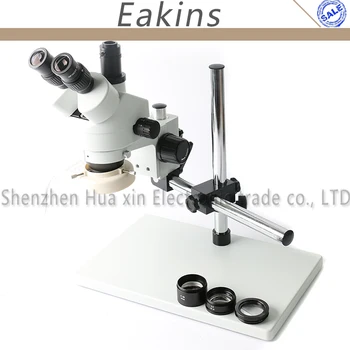 

Simul Focal Trinocular Stereo Microscope Continuous Zoom 3.5X-90X Big Boom Stand+56 Led Light+0.5X/2X/1X Barlow Lens