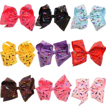 

20pcs Unicorn bow Printed Big Bows 12cm*18cm Ribbon Bowknot cute hair accessories boutique hair bows chic Barrette hairclips