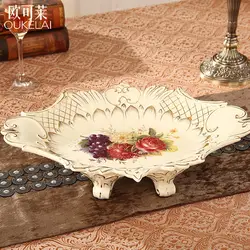 Европейский Керамика большой блюдо фруктов Роскошные гостиная украшение стола дома фрукты свадебный подарок на новоселье